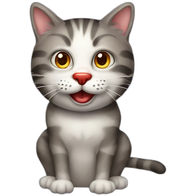 cat wearing a clown wig emoji