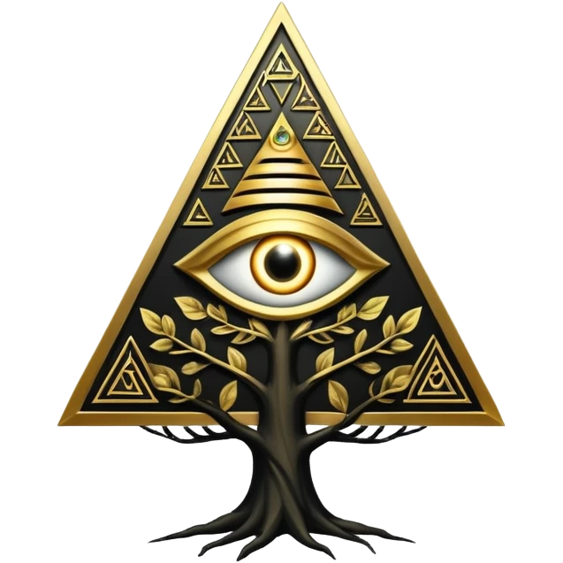 Annunaki tree from Garden of eden, that is actually a ancient tech antenna with illuminati all seeing eye in traingle symbol at the top emoji