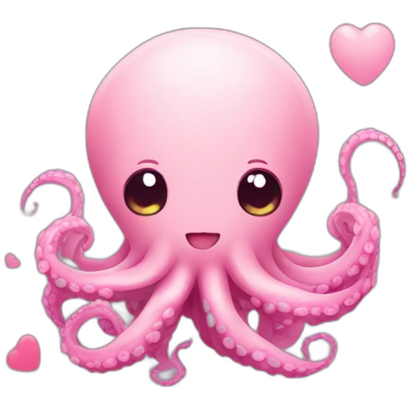 Cute  kraken making hearts  emoji