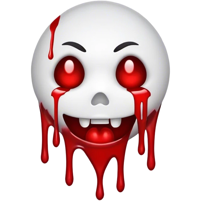 scary emoji with blood emoji