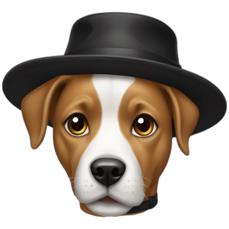 dog with a black hat emoji