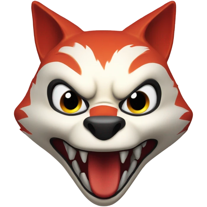 Red Kitsune mask shocked face emoji