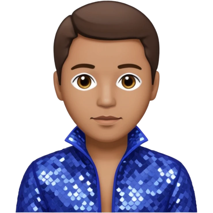 Mark Calderon, R&B Singer (b. 1969) from Color Me Badd with medium brown hair, periwinkle sequin outfit emoji