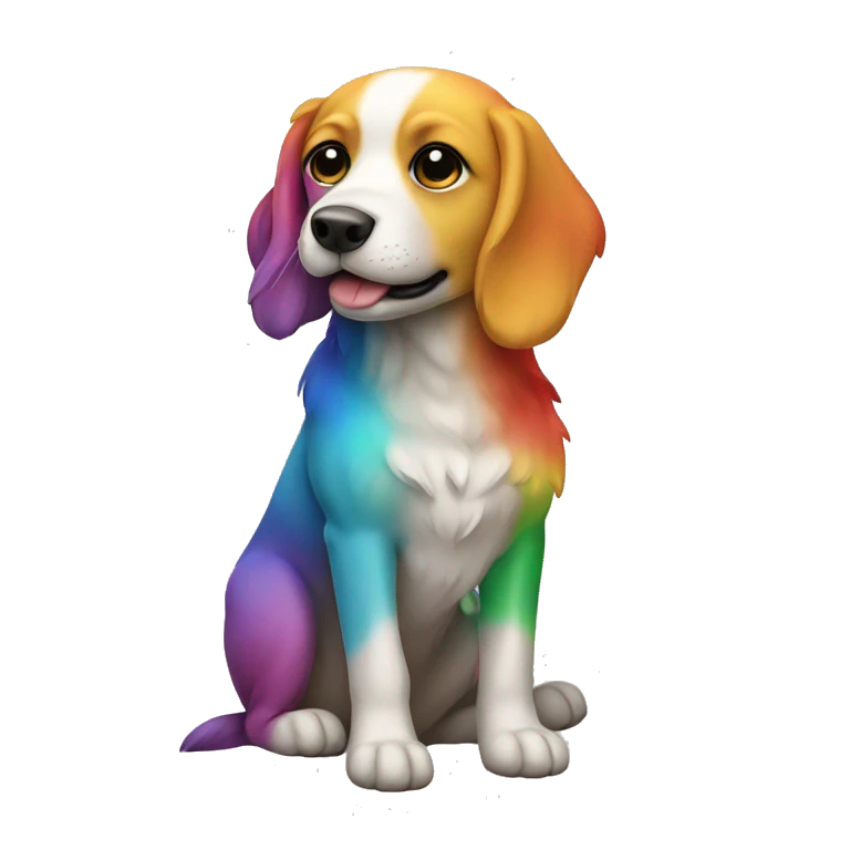 Dog in a rainbow emoji