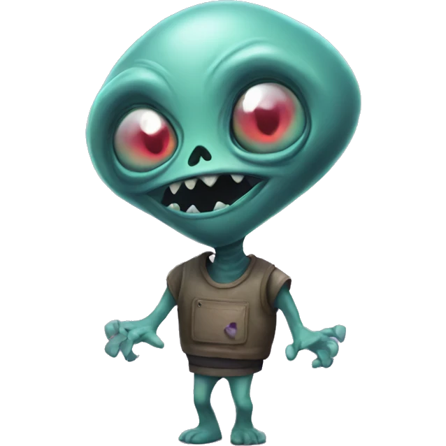 Scary alien in love emoji