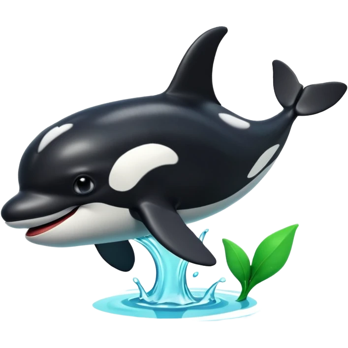 3d Cartoon orca with a green tick next to it emoji