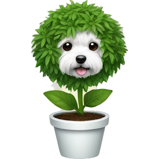 Green plants with Maltipoo head emoji