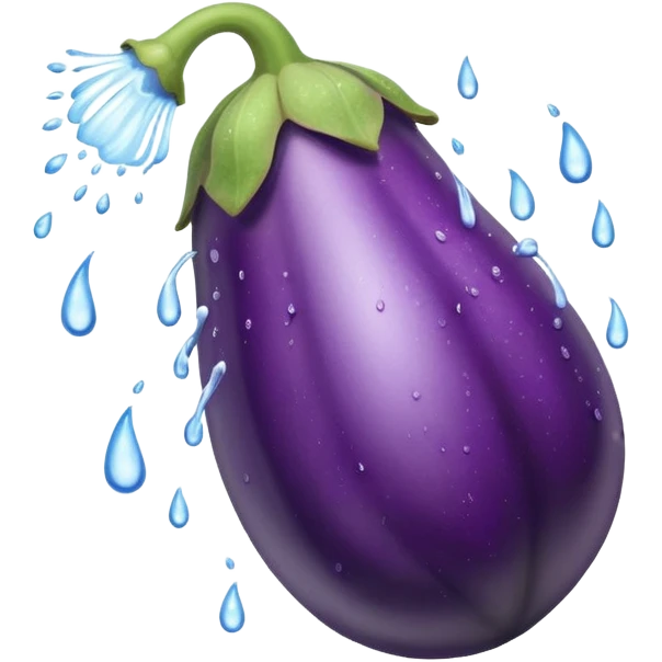 Water spraying from a eggplant emoji