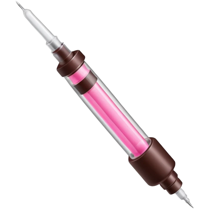 pink and dark brown syringe emoji