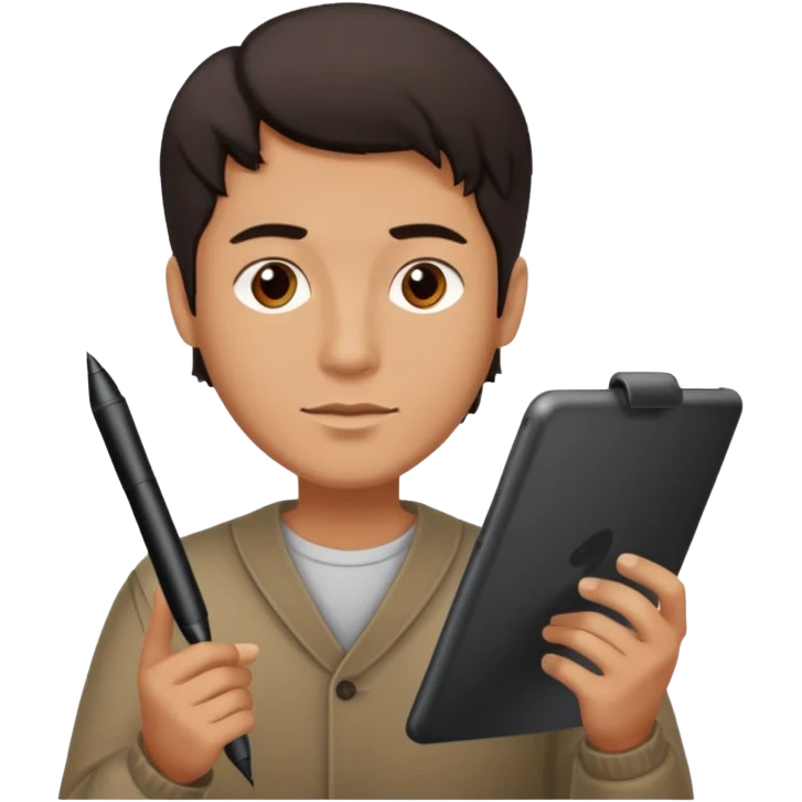 Man drawing on tablet emoji