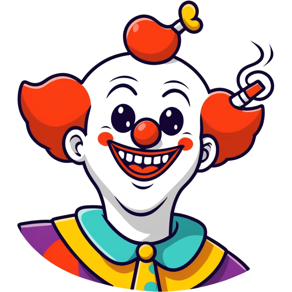 CLOWN LAUGHING AND SMOKING  emoji