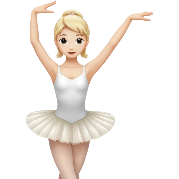blonde ballet dancer with arms raised emoji