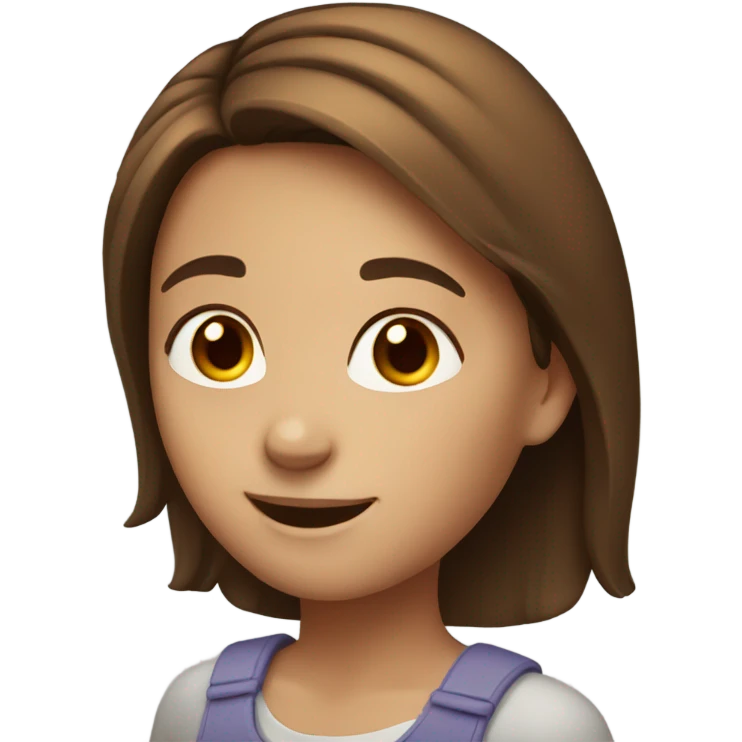 smiling girl with brown hair emoji