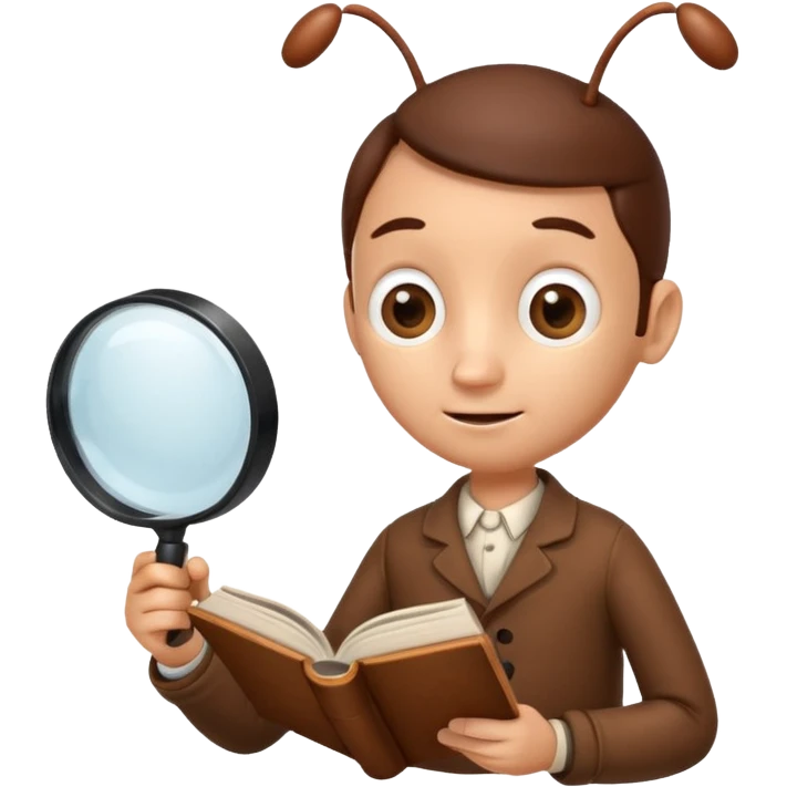 ant reading book emoji