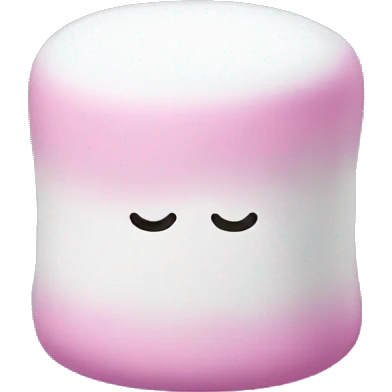 A marshmallow with pink, white, blue and yellow colour emoji