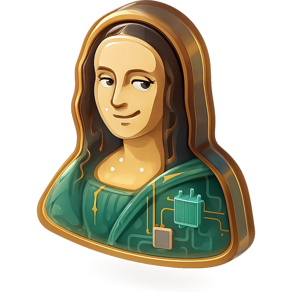 Mona Lisa with a sarcastic expression emoji
