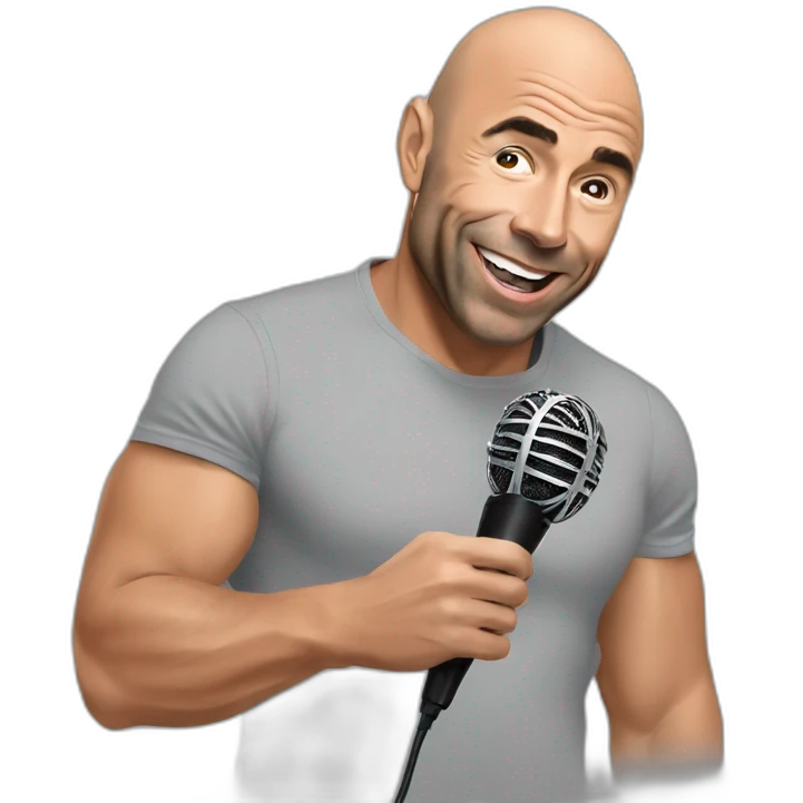 Joe Rogan podcast with a microphone emoji