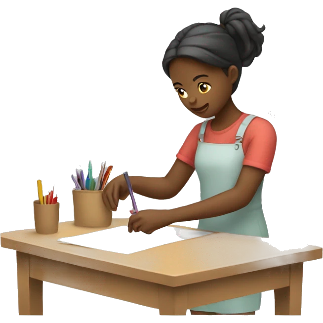A girl doing crafts emoji