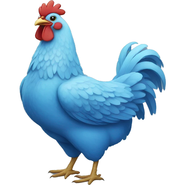 Blue chicken emoji
