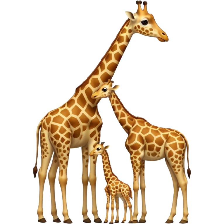 High resolution giraffe with its baby emoji