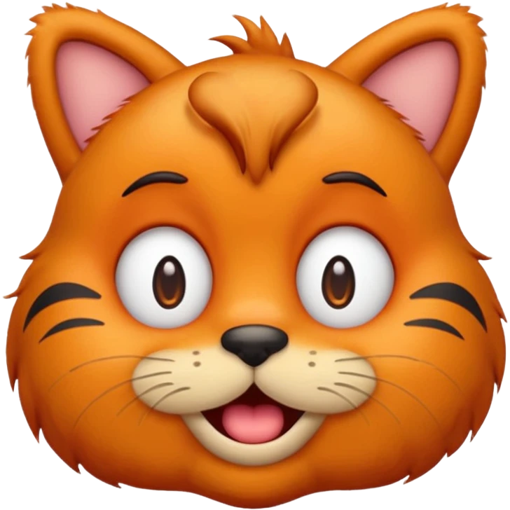 Garfield emoji making silly face emoji