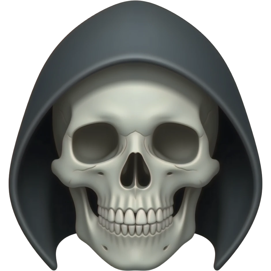 just a black hood and shadowy skull face emoji