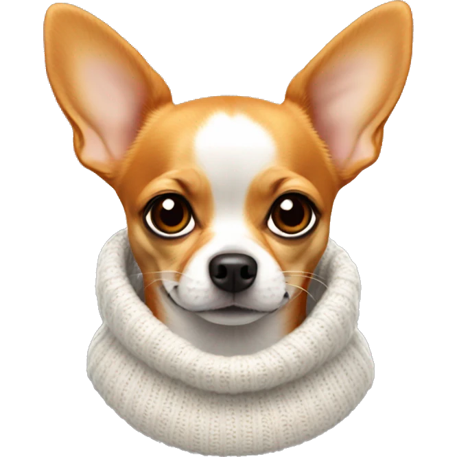 orange chihuahua in a white sweater emoji