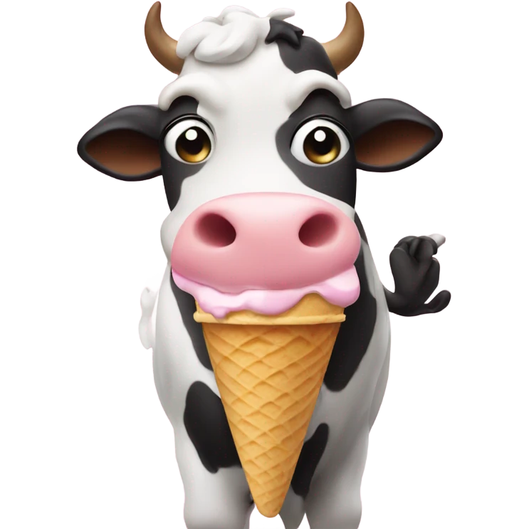 cow eating ice cream emoji