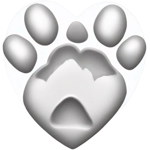White heart with dog's paw emoji