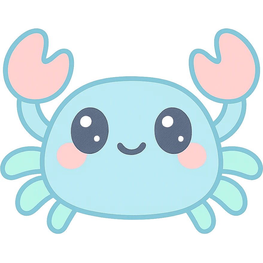 A cute cartoon crab emoji