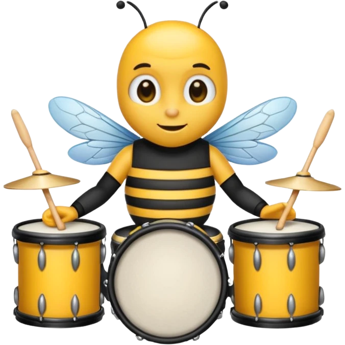 drum player bee emoji