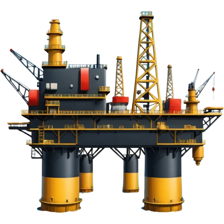 Oil platforms in the ocean beautiful big full scenic scenery full canvas emoji
