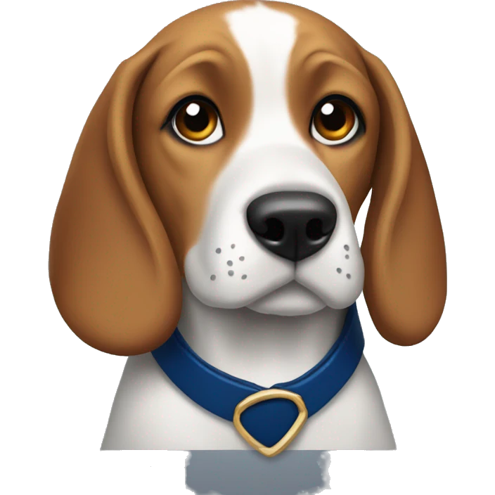Beagle with dark blue collar emoji