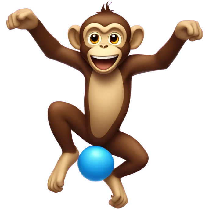 Monkey jumping on a trampoline  emoji