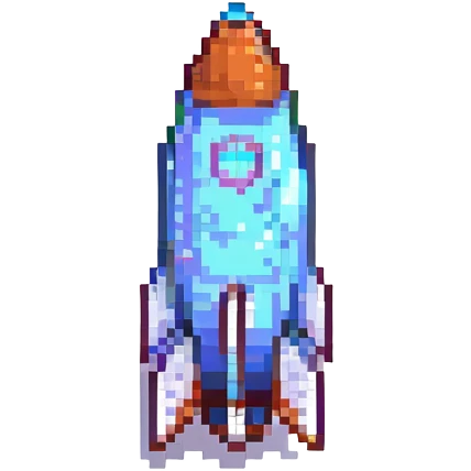 a rocket, pixel art style emoji