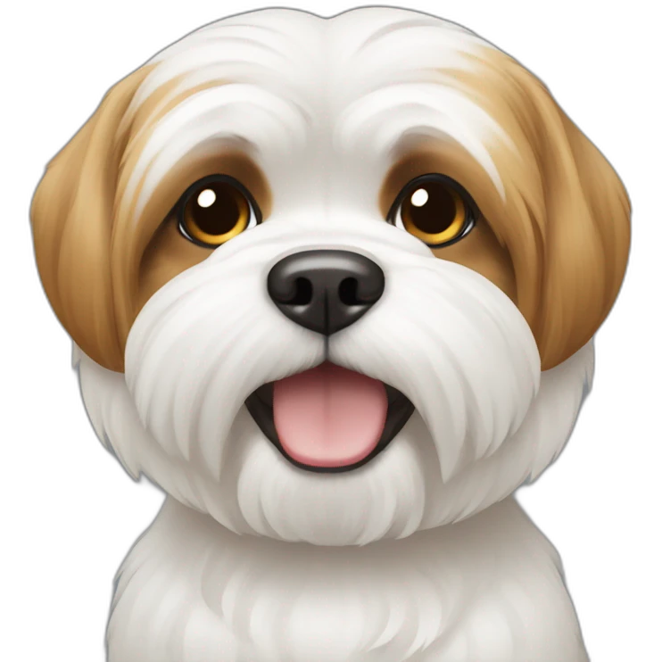 shi tzu white and caramel emoji