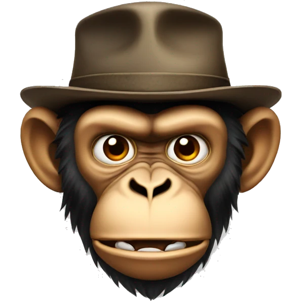 Angry monkey with hat emoji
