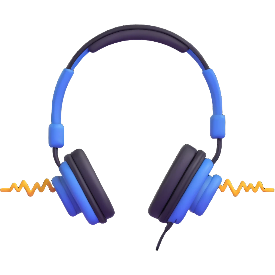 sound wave being enjoying music with headphones emoji