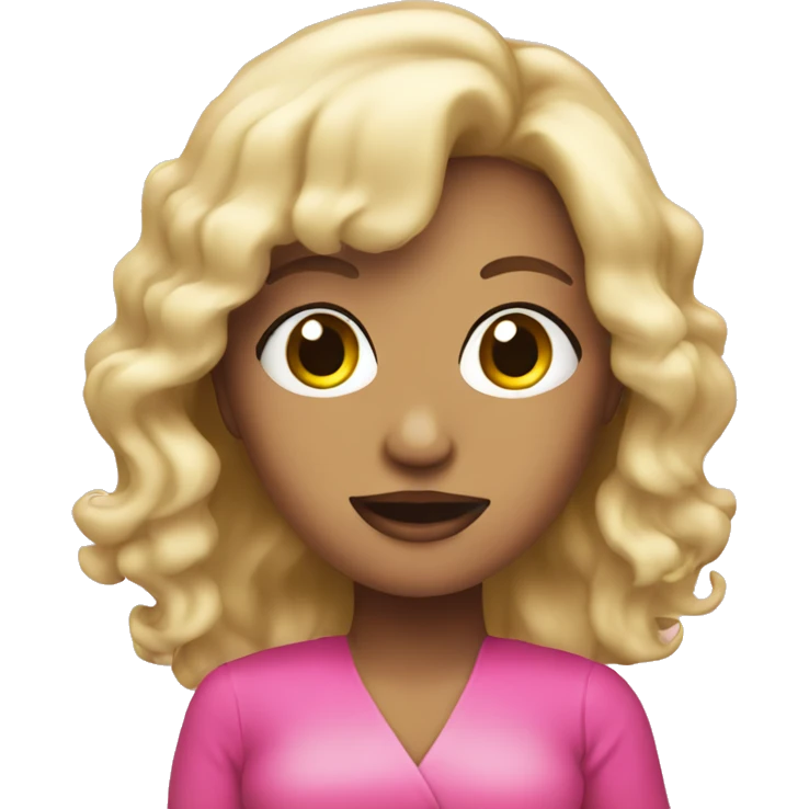 Blonde pop singer in pink  emoji