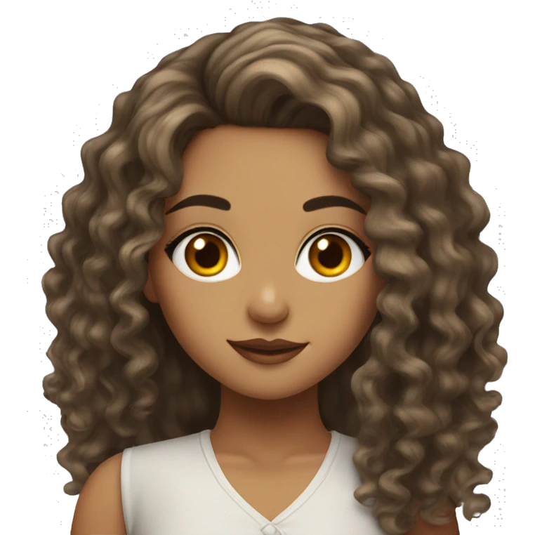 Turkish girl wit make up on and long curly hair emoji