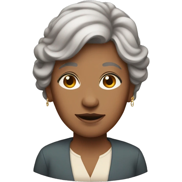 Trans lady with brown hair and old lady clothes emoji