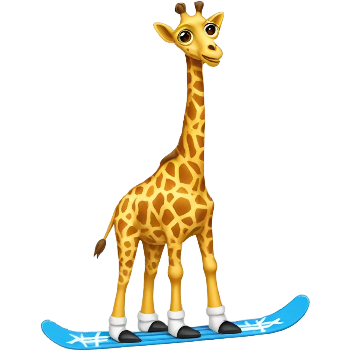 Skiing giraffe emoji