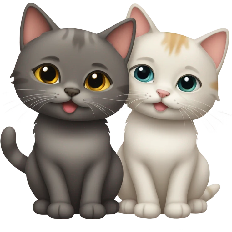 2 cats cute  emoji