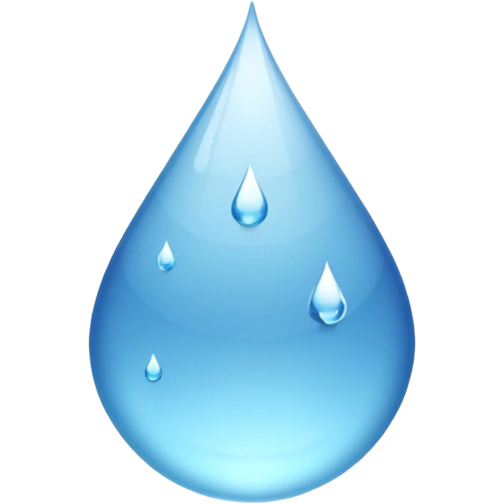 A drop of water in white emoji
