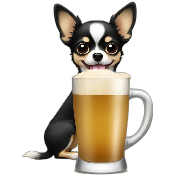 A black and beige hairy chihuahua drinking argentinian mate emoji
