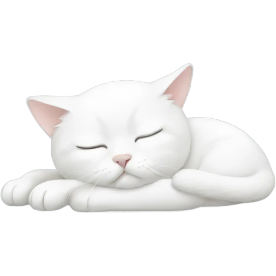White Sleeping Cat emoji