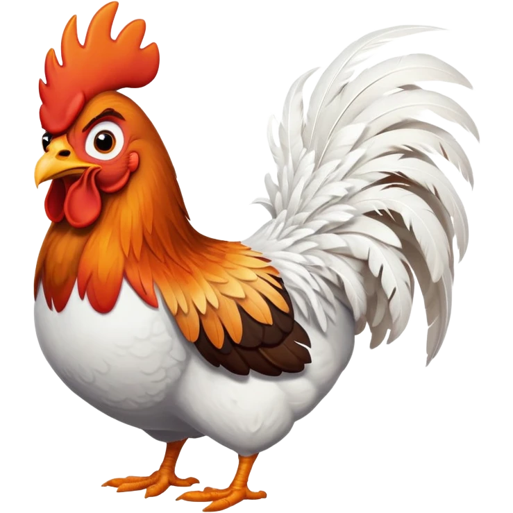 Heihei the rooster from Moana, silly chicken with big eyes emoji