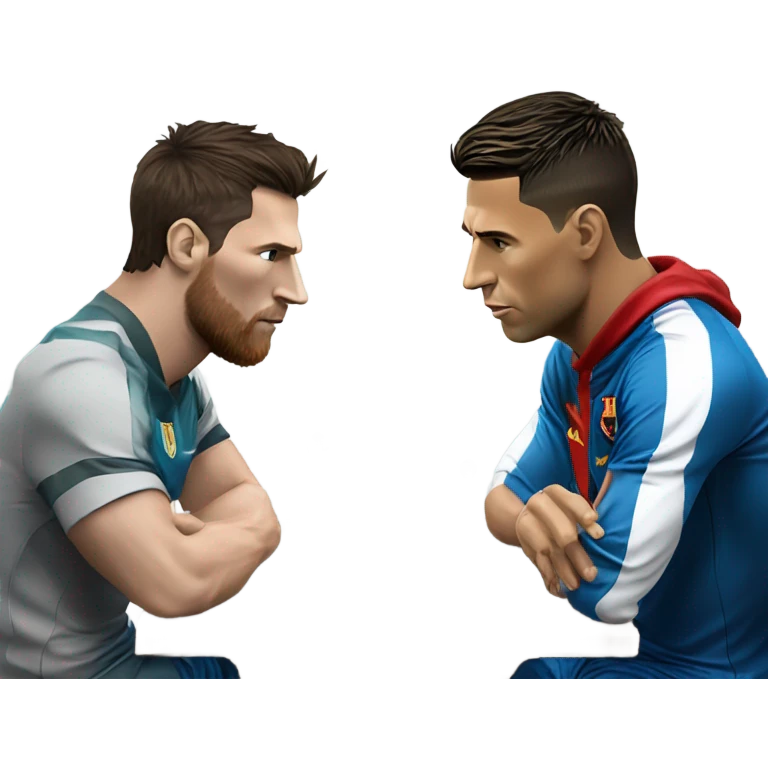 Messi and Ronaldo playing chess  emoji
