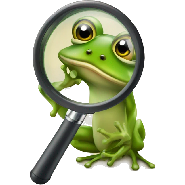 Frog with magnifying glass emoji