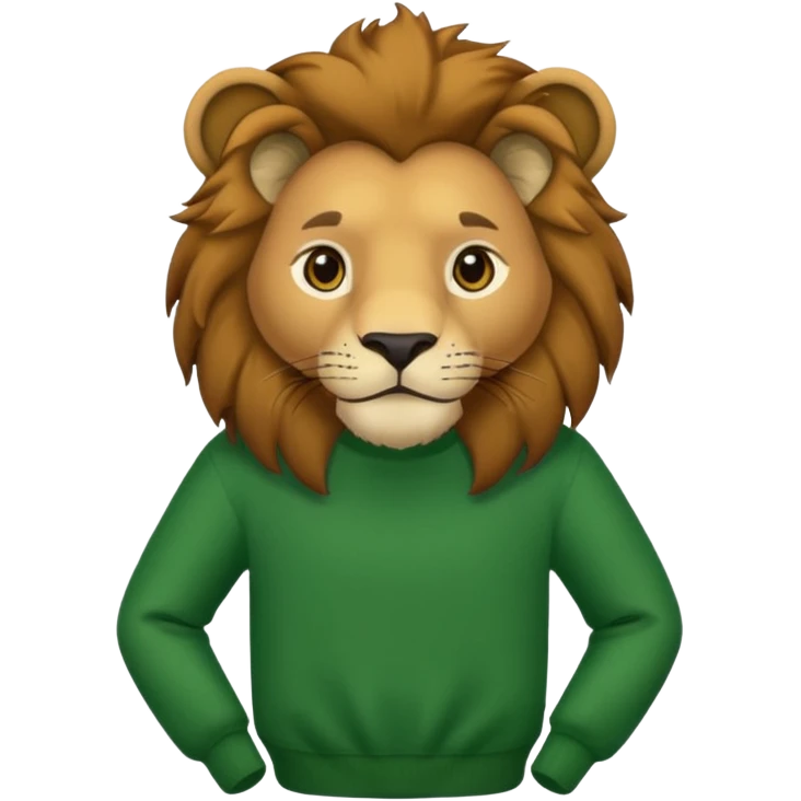 lion wearing green jumper emoji